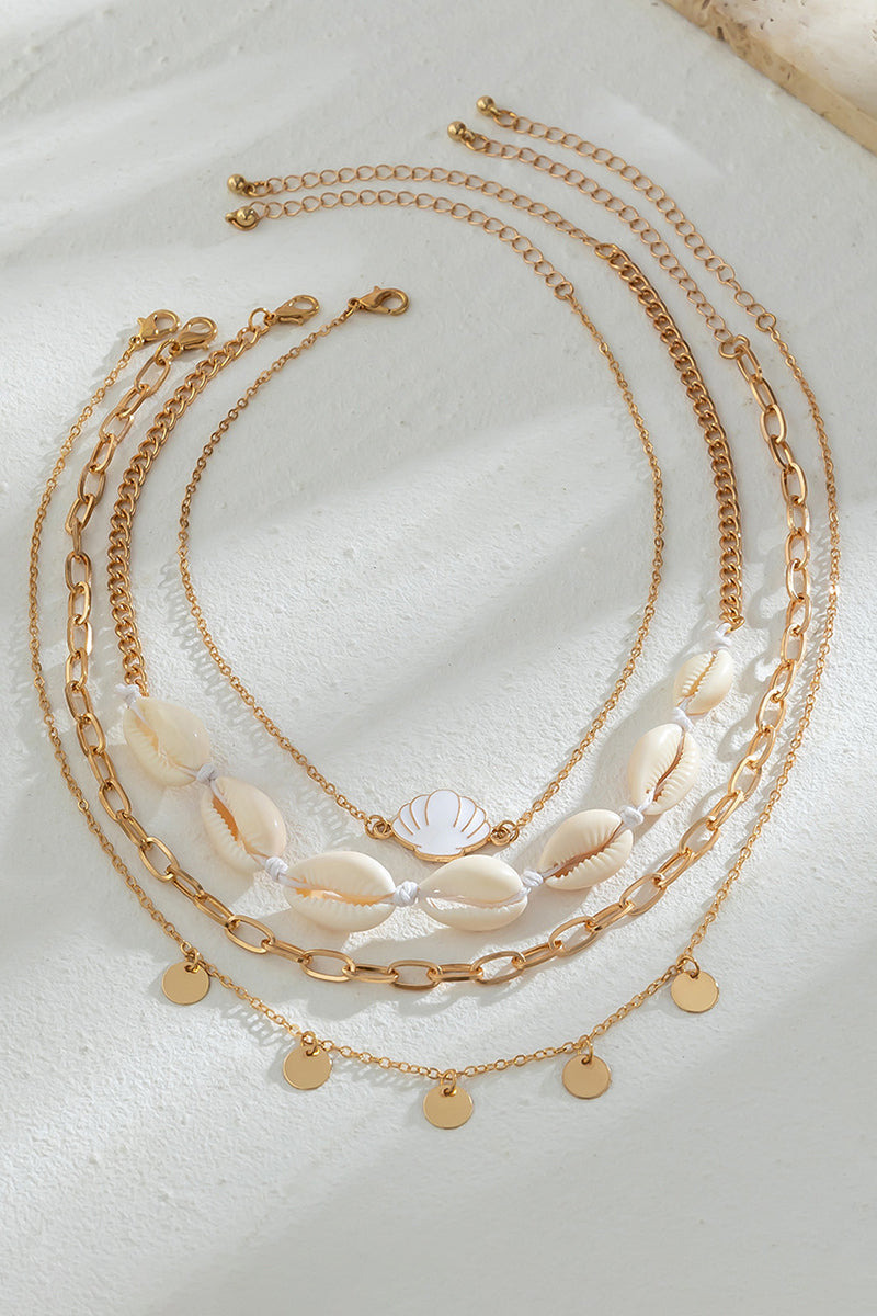 Starfish and Shell Charm Layered Necklace