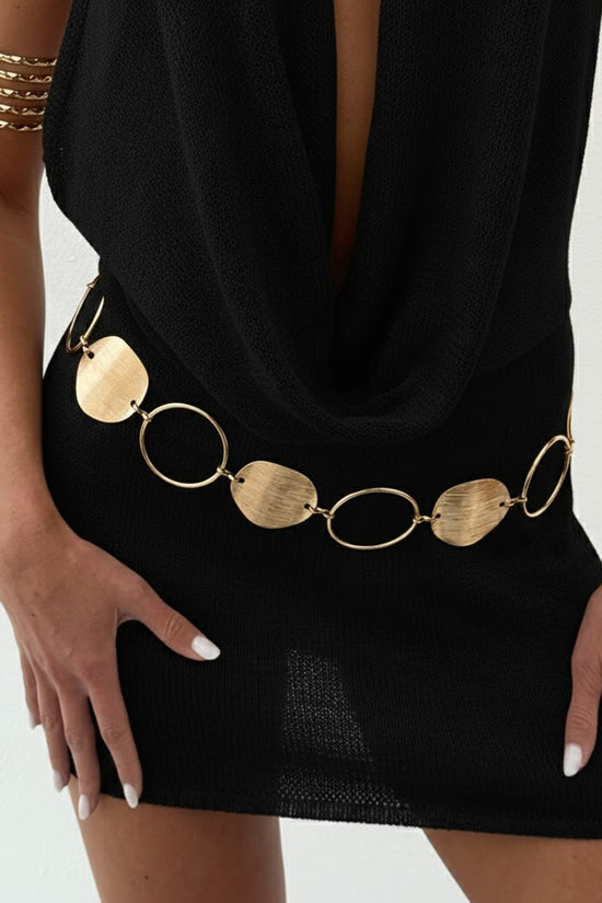 Gold Circle Chain Waist Belt