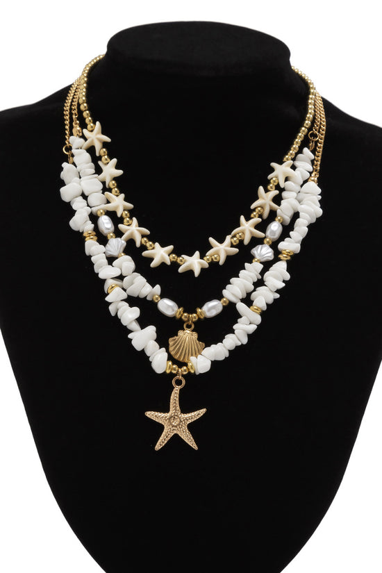 Starfish and Shell Layered Necklace