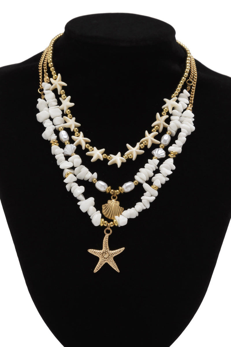 Starfish and Shell Layered Necklace