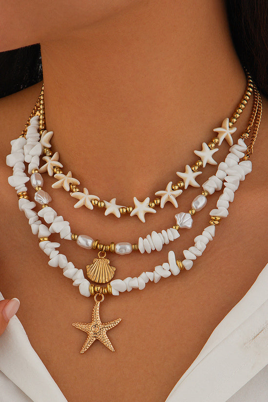 Starfish and Shell Layered Necklace