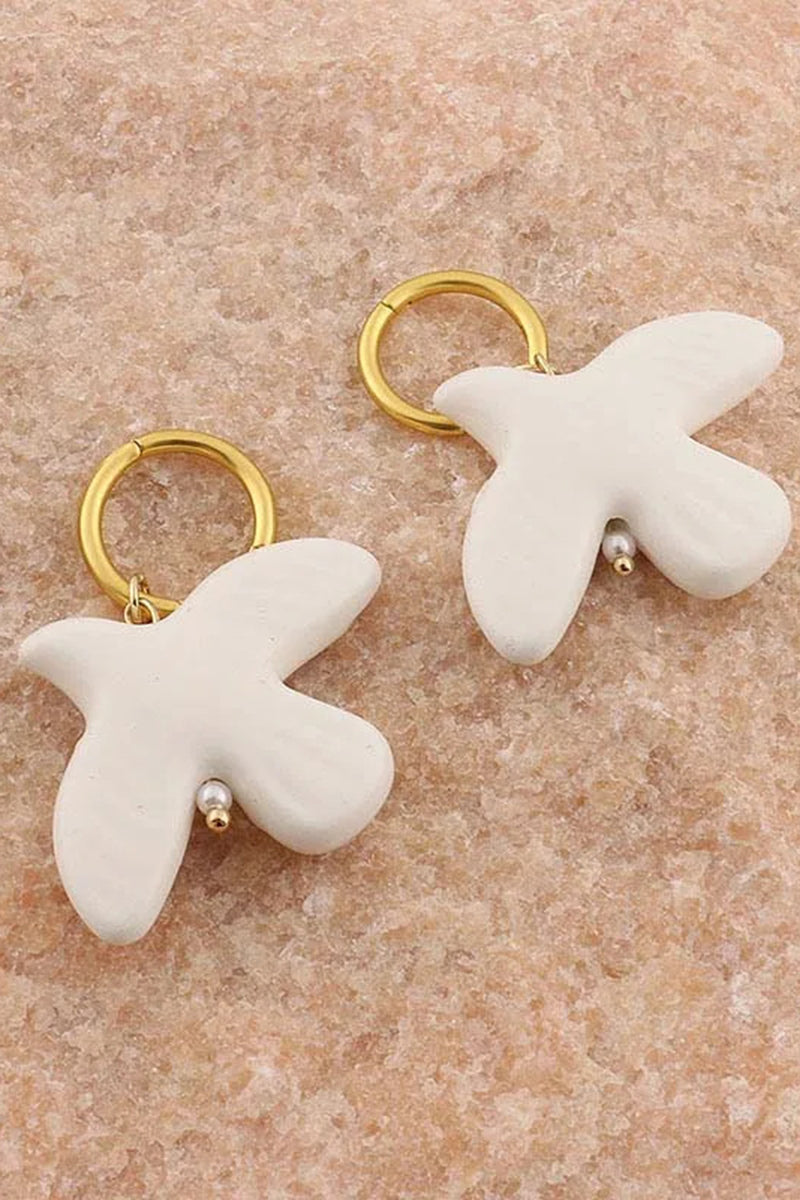 Dove Motif Hoop Earrings
