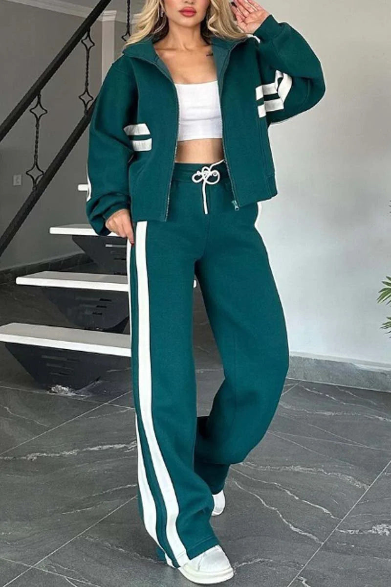 Sporty Stripe Activewear Set