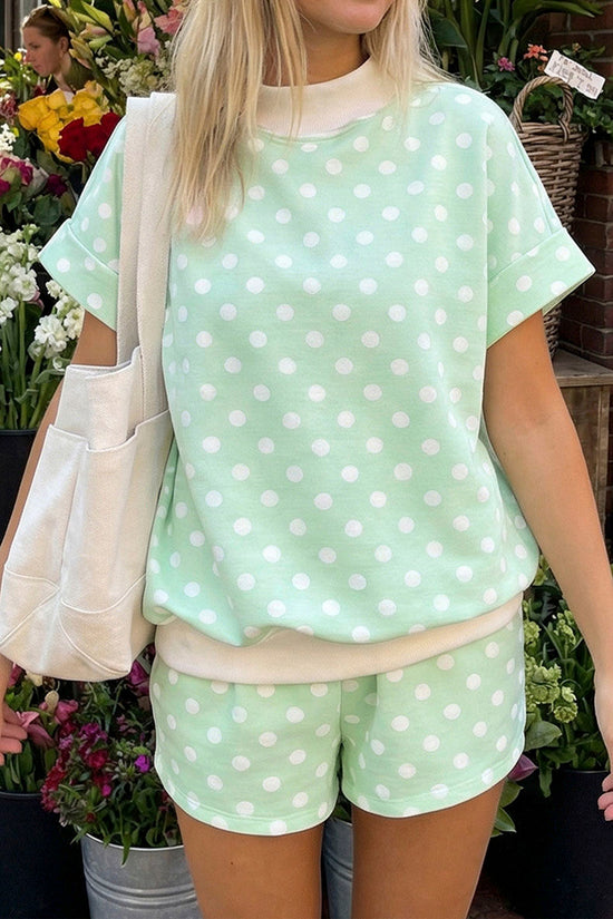 Polka Dot Short Sleeve Short Set