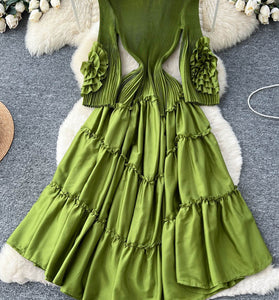 Ruffle Sleeve Tiered Casual Dress