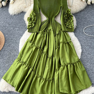 Ruffle Sleeve Tiered Casual Dress