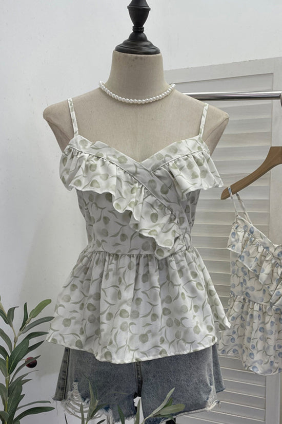 Floral Ruffle Sleeveless Camisole