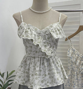 Floral Ruffle Sleeveless Camisole