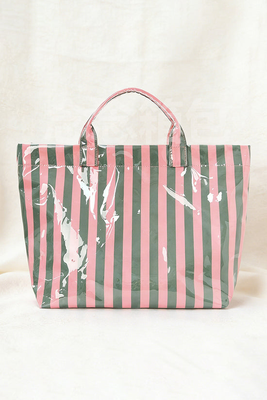 Striped Tote Bag with Handles