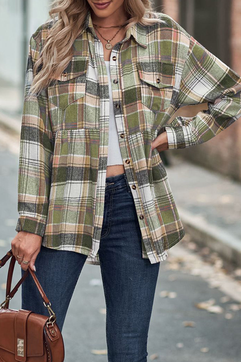 Relaxed Fit Plaid Button-Up Shirt