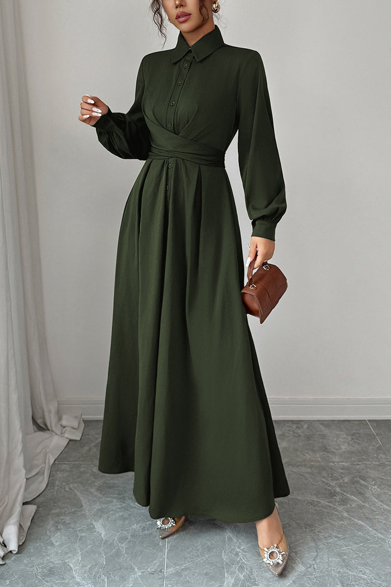 Elegant Long Sleeve Maxi Casual Dress