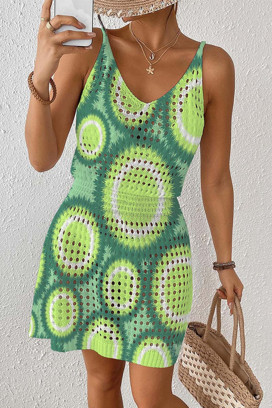 Geometric Pattern Sleeveless Cover-Up