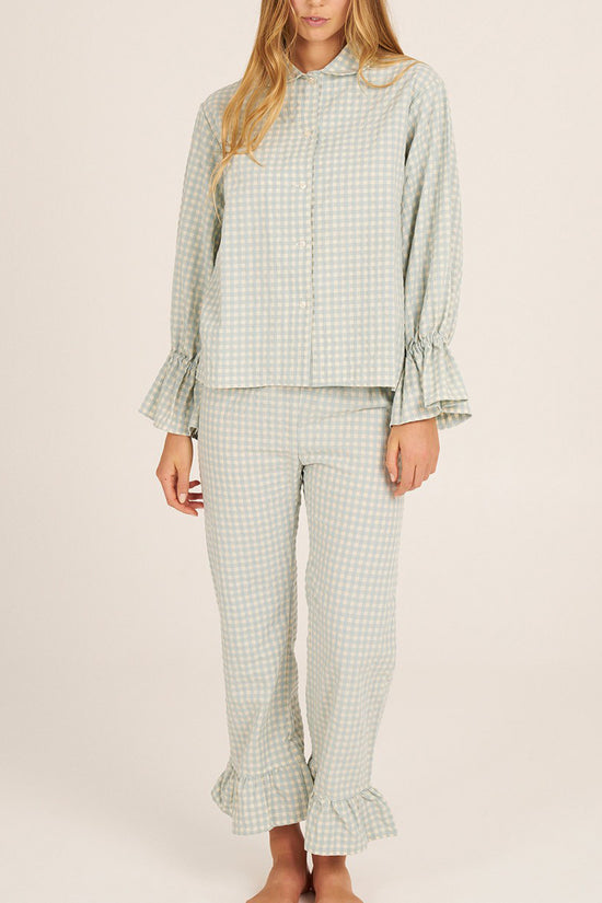Ruffled Checkered Loungewear Set