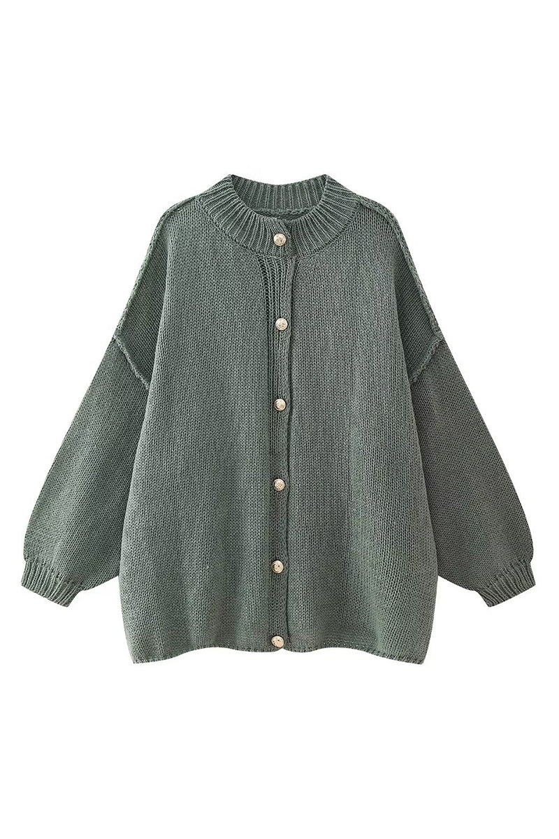 Oversized Button-Up Cardigan