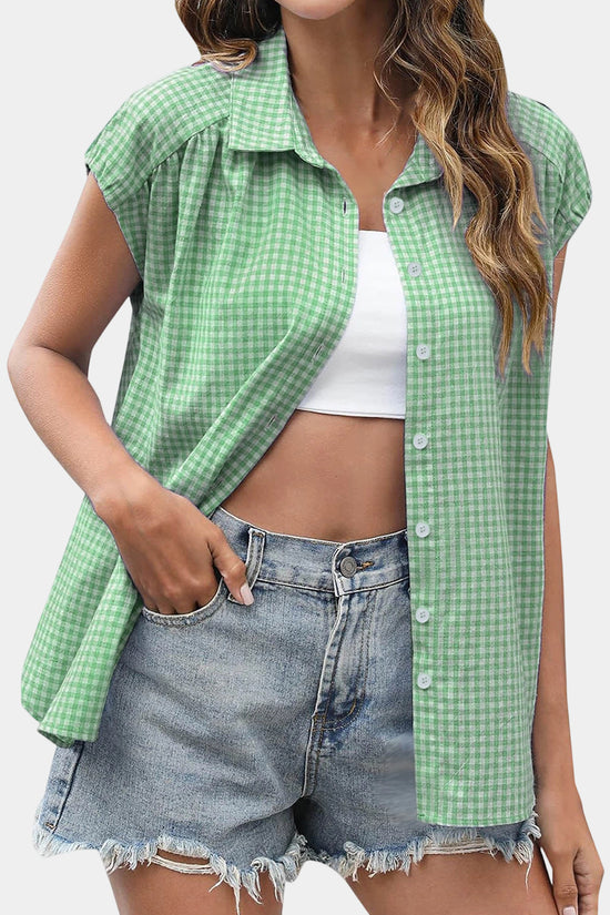 Classic Gingham Short Sleeve Blouse