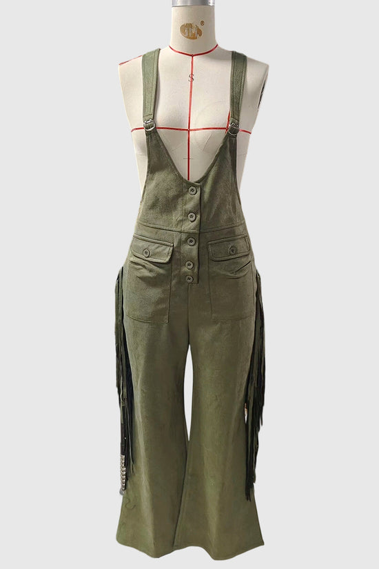 Fringe Pocket Buttoned Jumpsuit