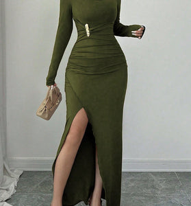 Elegant Long Sleeve Casual Maxi Dress