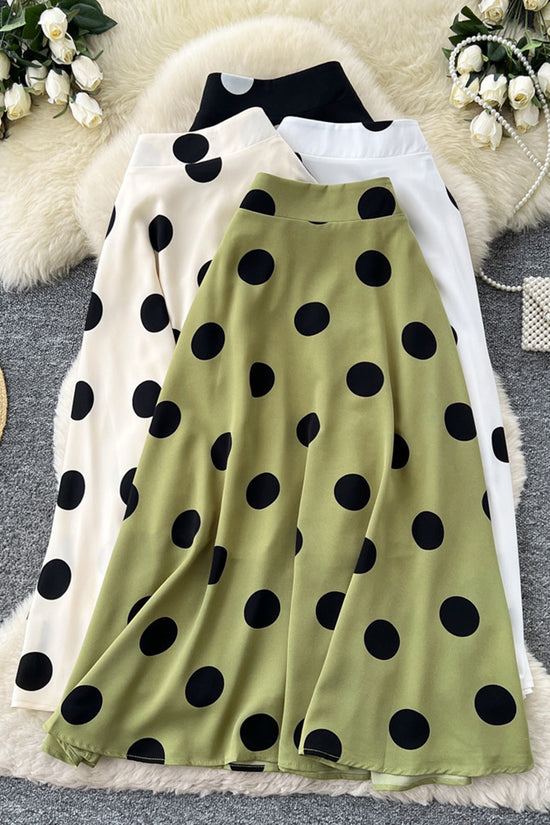 Polka Dot Midi Skirt