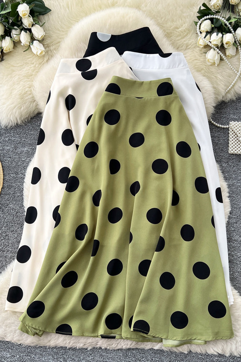 Polka Dot Midi Skirt