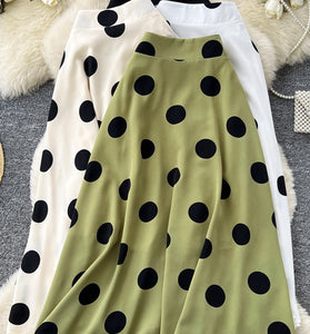 Polka Dot Midi Skirt