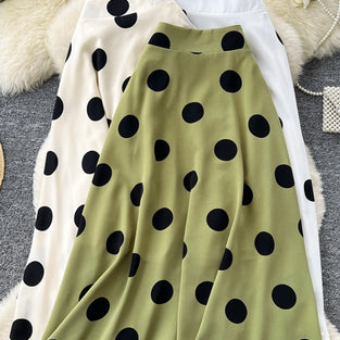 Polka Dot Midi Skirt