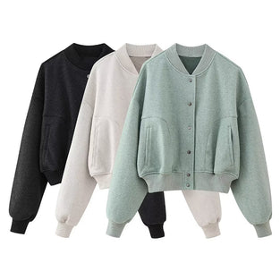 Classic Snap-Button Bomber Jacket