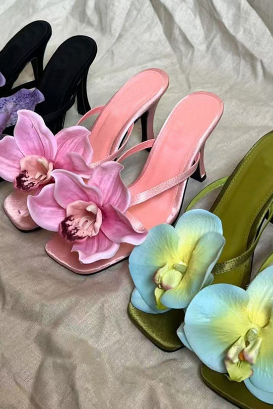 Floral Orchid Embellished Sandals