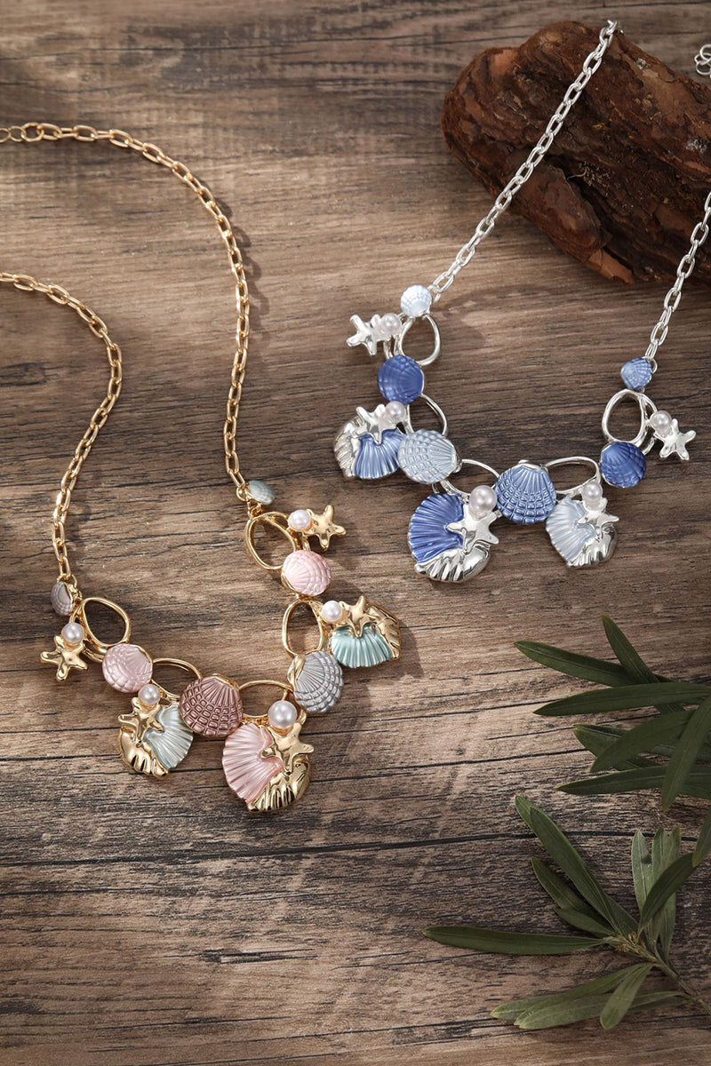 Ocean-Inspired Shell Statement Necklace