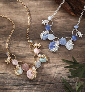 Ocean-Inspired Shell Statement Necklace