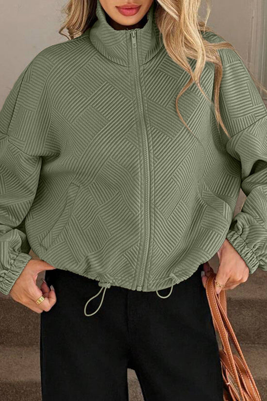 Chic Textured Zip-Up Jacket