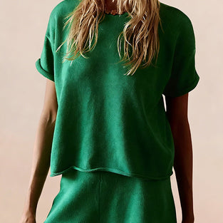 Casual Knit Shorts Set