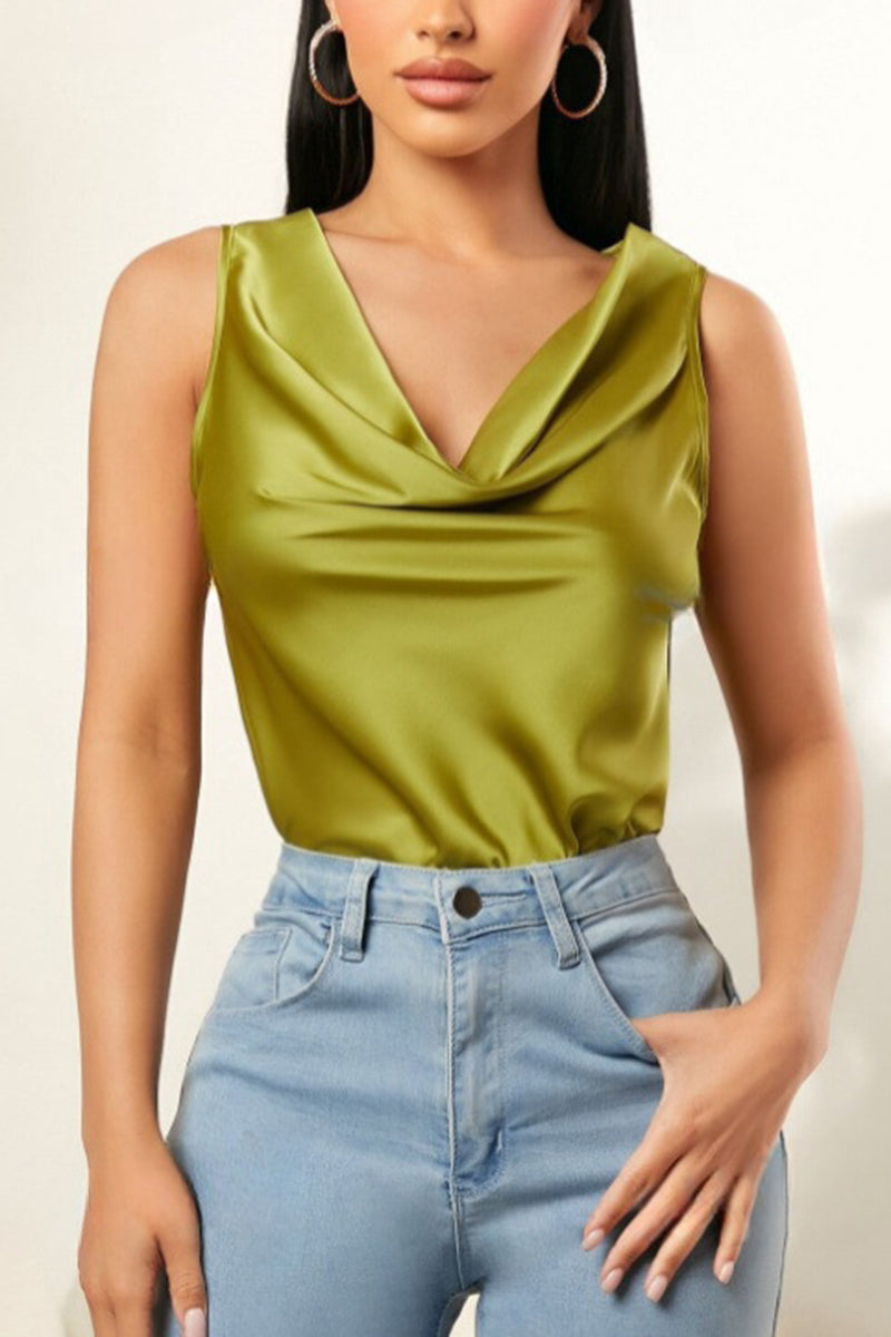 Draped Sleeveless Tank Top