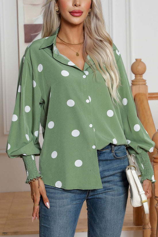 Polka Dot Long Sleeve Blouse