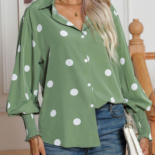 Polka Dot Long Sleeve Blouse