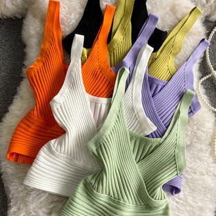 Ribbed Sleeveless V-Neck Camisole