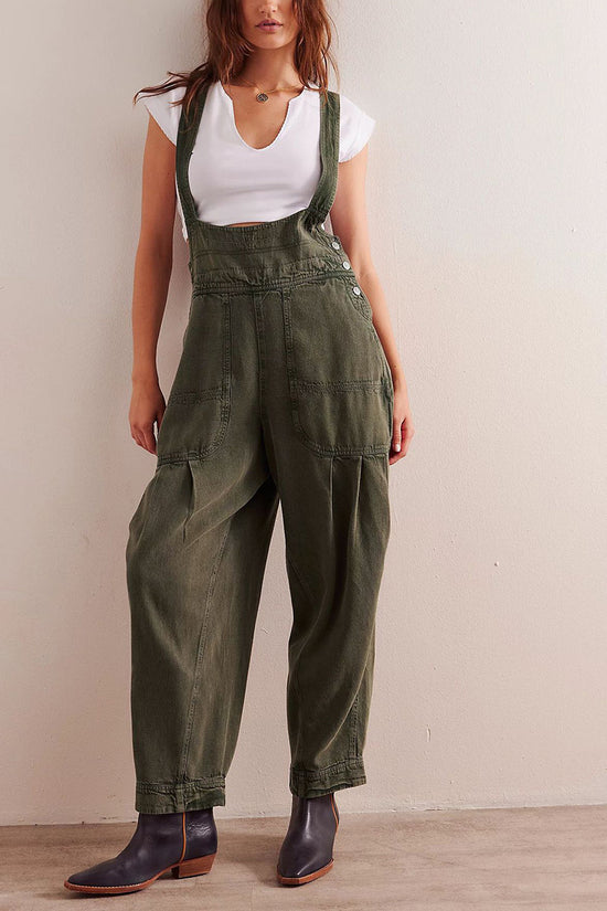 Casual Buttoned Overall Jumpsuit