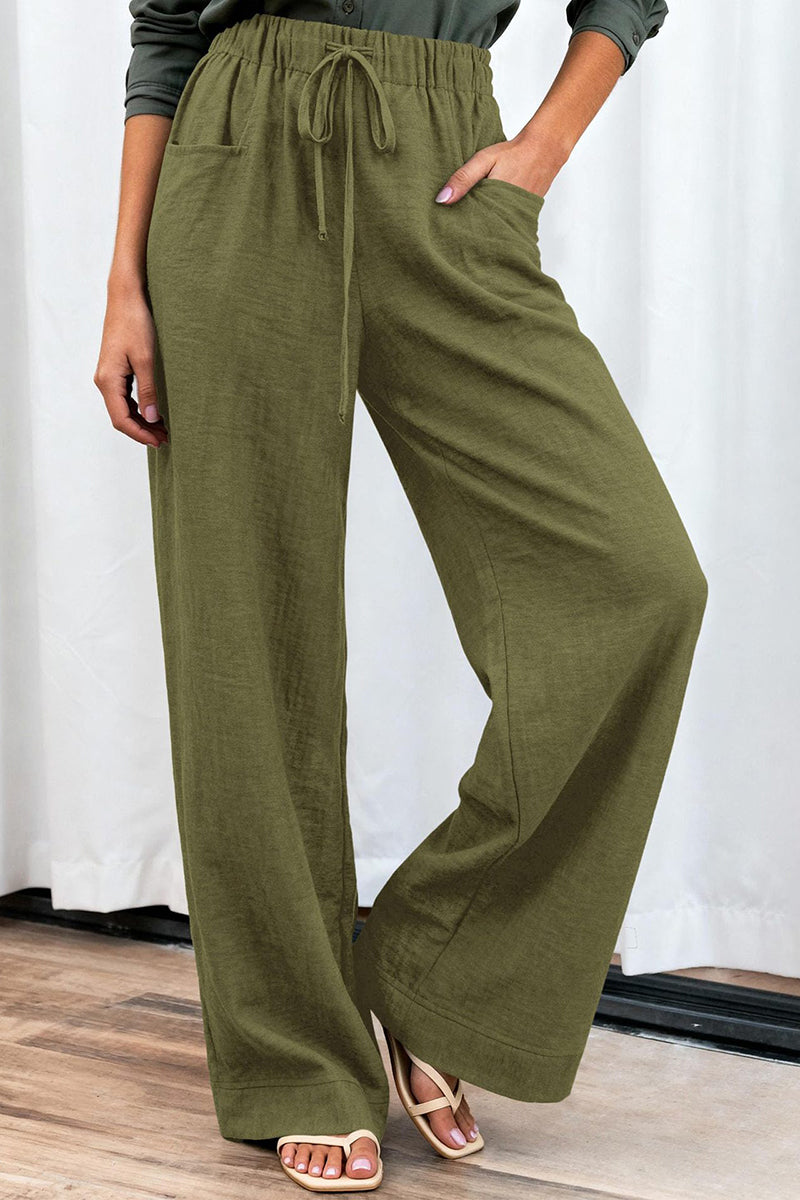 Relaxed Fit Drawstring Casual Pants