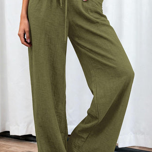Relaxed Fit Drawstring Casual Pants