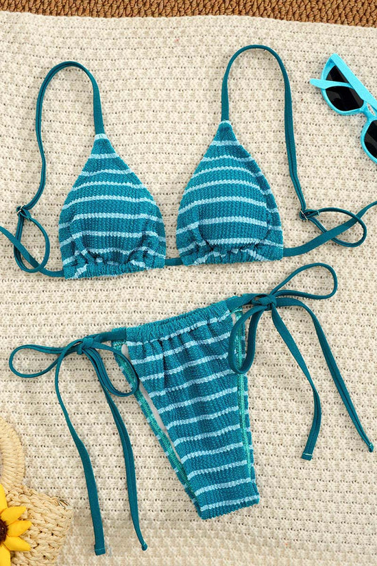 Striped Tie Bikini Set