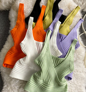 Ribbed Sleeveless V-Neck Camisole