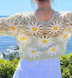 Crochet Tie Front Crop Top