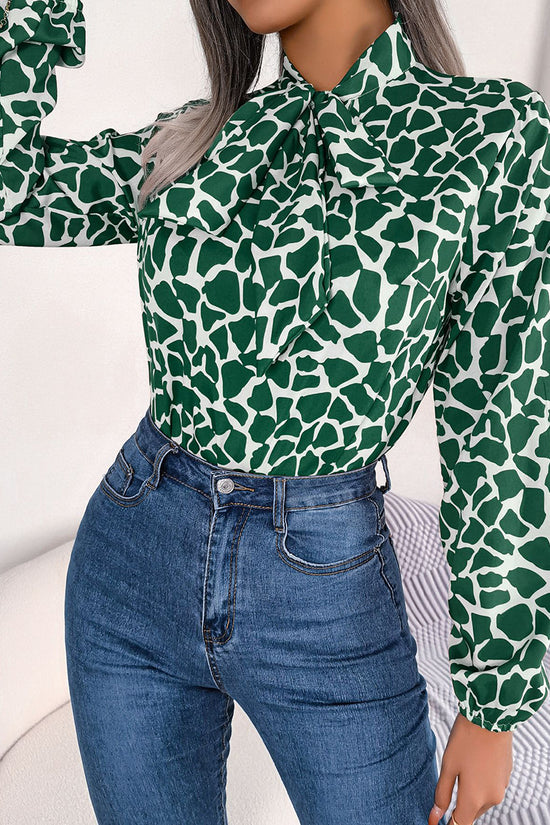 Bold Print Long Sleeve Blouse