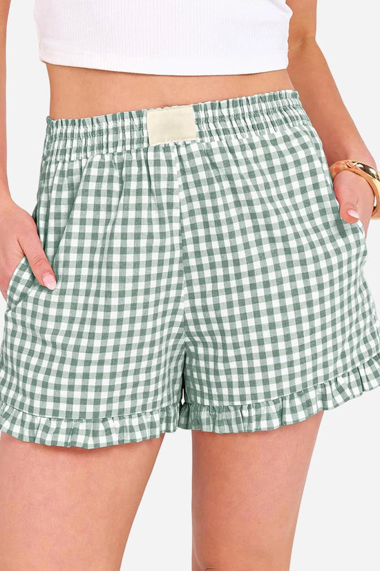 Gingham Frilled Casual Shorts