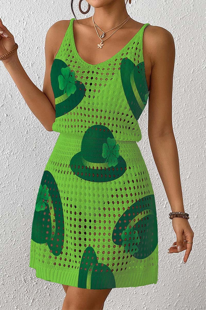 Hat Pattern Sleeveless Cover-Up