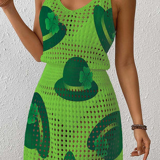 Hat Pattern Sleeveless Cover-Up