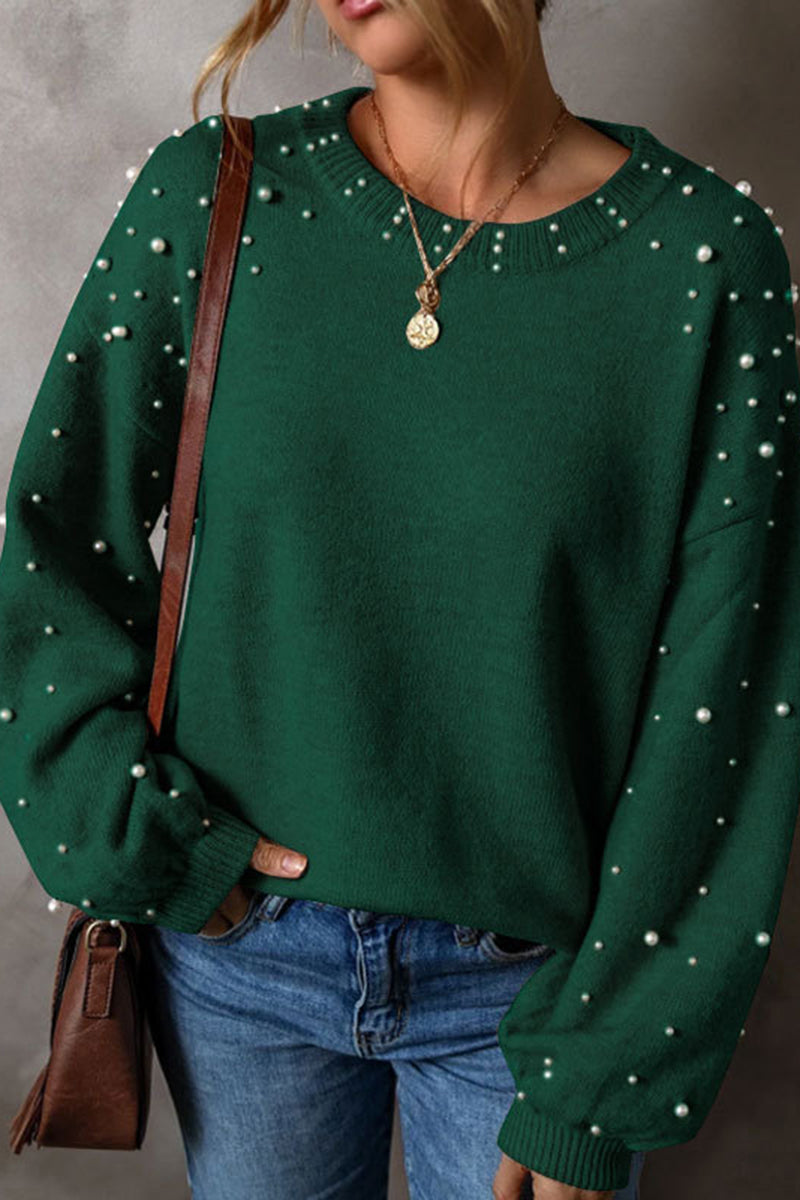 Elegant Pearl Embellished Sweater