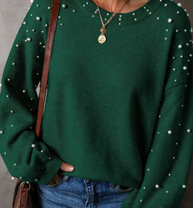 Elegant Pearl Embellished Sweater