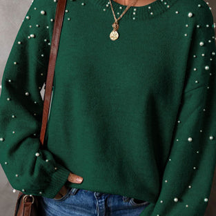 Elegant Pearl Embellished Sweater