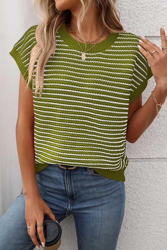 Striped Sleeveless Sweater Vest