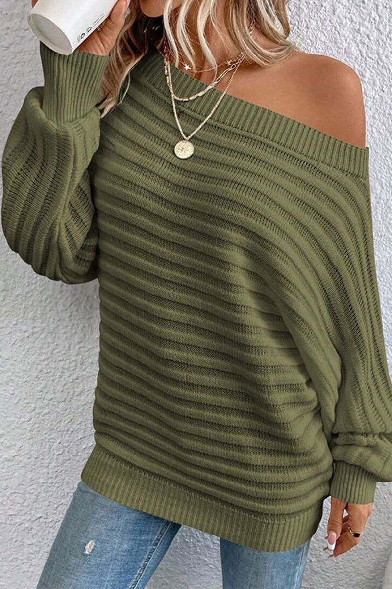 Off-Shoulder Ribbed Sweater